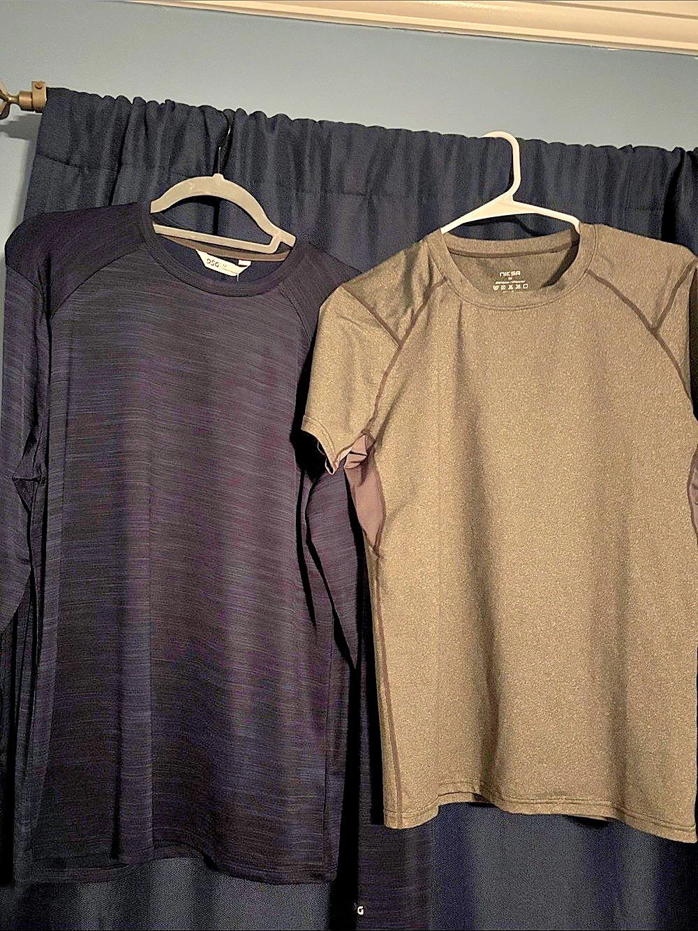 Men's Athletic Workout Shirt Bundle - DSG Long-Sleeve & Niksa Short-Sleeve Size